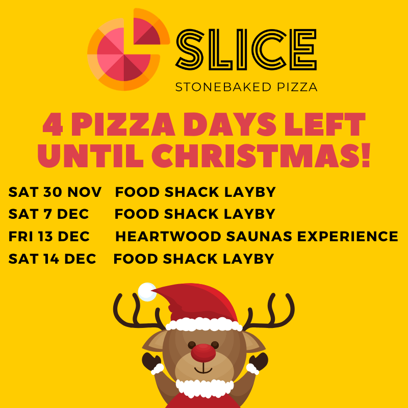 SliceWales's tweet photo. Only 4 pop ups left before we break for Christmas and New Year.  Come along and see us to get your fix of SLICE - Stonebaked Pizza. 

#slicewales #foodshacklayby #popuppizza #pizzasaturday #takeaway #machynlleth #corris #aberllefenni #ceinws #A487 #cemmaesroad #aberangell #dyfi https://t.co/LIw0oe1LP0