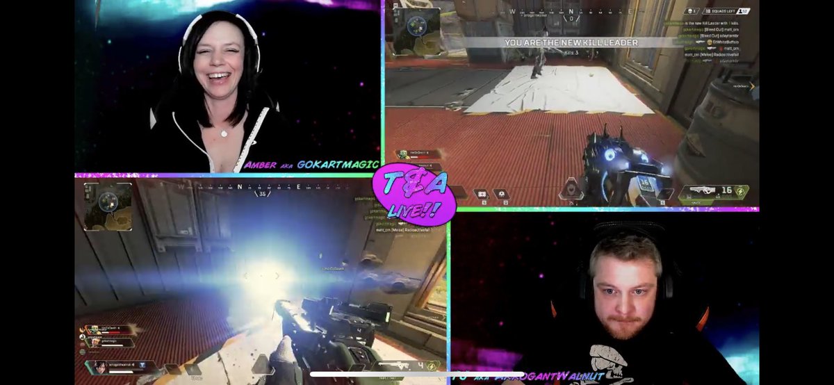 TandALive's tweet photo. Had an amazing stream last night! Thank you everyone who came and joined in the fun while we tweaked the new streaming pc. And a big shout out to @theafric4n for an epic raid!! #mixerstreamer #mixer #smallstreamers #ApexLegends https://t.co/X4xCqDuCEq