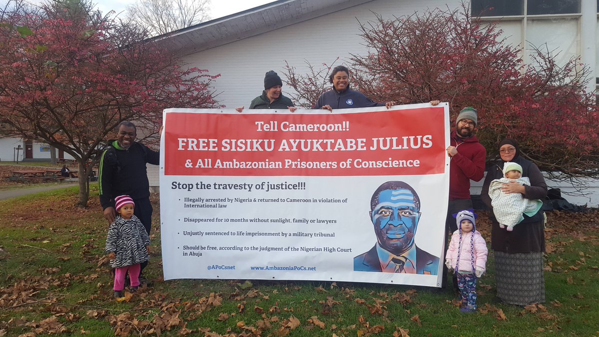 warresistersint's tweet photo. On this Prisoners for Peace Day (1st December), we feature our affiliate @apocsnet's work and encourage our followers to write to Ambazonian prisoners of conscience, alongside other prisoners for peace and conscience:
https://t.co/8mWzYxEDa2
#PfPday19 #Ambazonia https://t.co/nirlk2P8KI