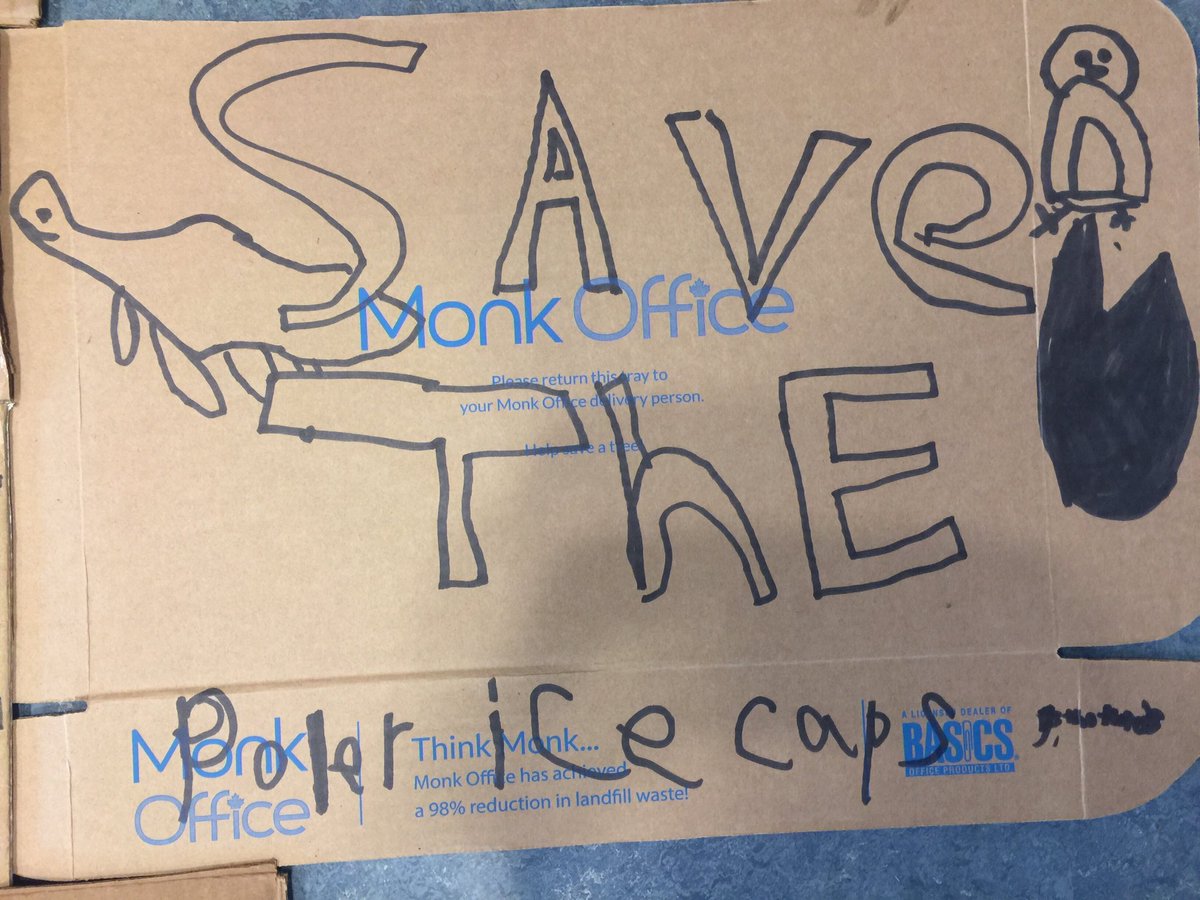 One of the signs students made yesterday.