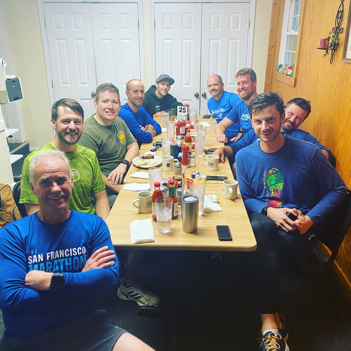 F3Garner's tweet image. Late to post, but thankful for this crew. Wednesday mornings after SchoolHouse we meet and discuss the word and the world. #fellowship #Wednesday #secondF #thirdF @f3joco