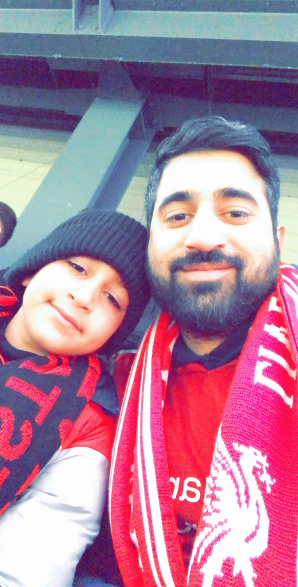 First time going to a game together just us 2. Amazing feelin going to the game with ya lad!!! Love u son ❤️ #LFC #YNWA #LIVBHA