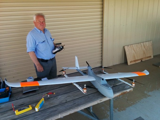 1.2. It's interesting that Pelican-1 was also very close to a quadplane. Quadplanes are made with a very basic fixed-wing radio control aircraft kit and customizing it with off-the-shelf quadcopter components. Pics thanks to @Azematt  http://ardupilot.org/plane/docs/quadplane-building.html