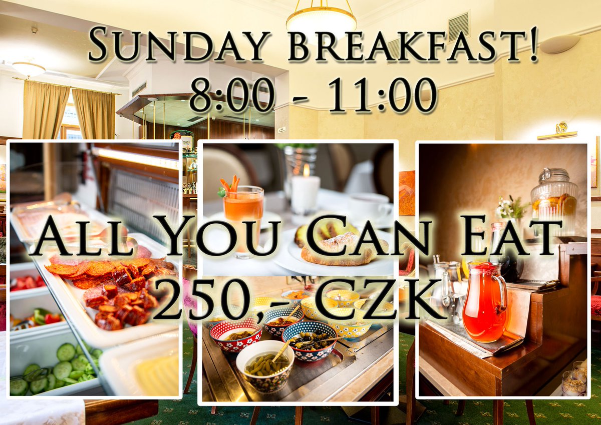 SevenDaysPrague's tweet photo. Come to enjoy our breakfast. Every weekend with live piano and welcome drink... 😍😍😍🍴😋 #prague #hotelsevendays #breakfast #delicious https://t.co/CYgzEWG6oH