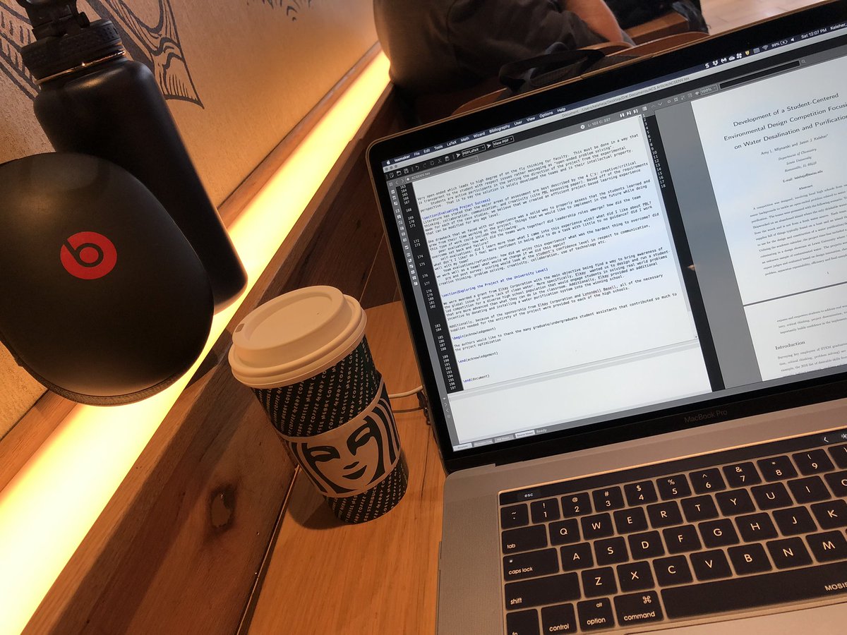 DKLab_LewisU's tweet photo. Got all the essentials here @Starbucks to finish reviewing book chapter/papers/proposals from my amazing group!!!  Wrapping up a stellar 2019 and looking forward to an even better 2020!! #OnwardKRG #CMPIsScience #BestTeam #HydroGellin #AreYouTweezingMe #MFC https://t.co/hNtHbpb8Od