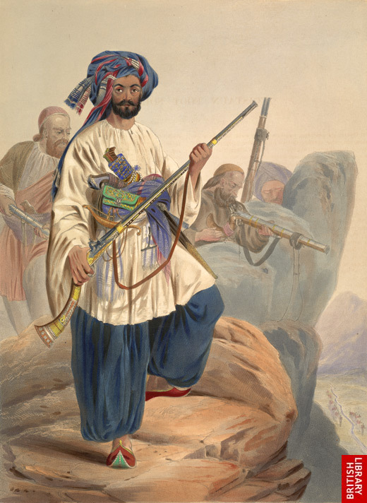 Did you know Afghanistan produced 120 years ago its own hand-made musket known in Pashto as "Jezail". Jezails were efficient, cheap and easy to handle. They became quite popular in Central Asia and India.Illustration shows a Pashtun militiaman with his Jezail in eastern Afg.