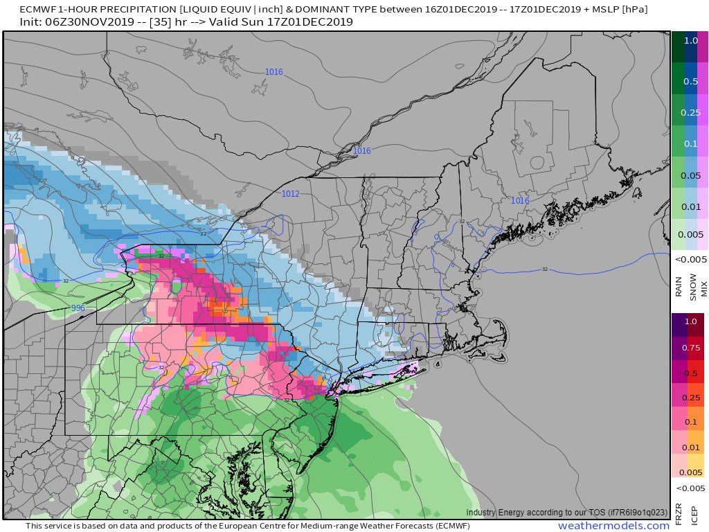 MIDDAY TOMORROW (10 AM-2 PM), we'll see a burst of heavy snow and sleet here in Ithaca likely between 10 AM and 2 PM. If you're planning on arriving during this time, expect significant delays as traffic will be moving very slowly across the entire Central NY region