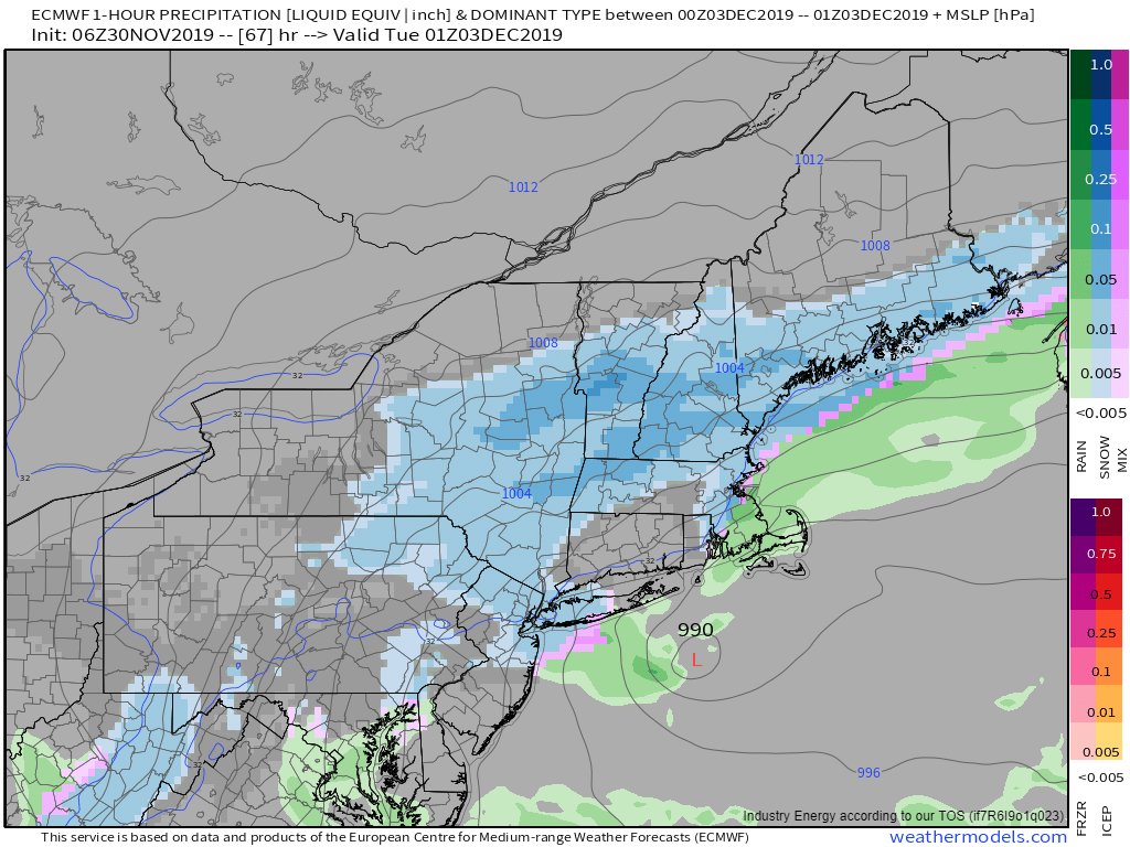 MONDAY EVENING (6 PM-10 PM) snow will taper off as NW winds bring drier air into the region and the storm moves into the Gulf of Maine. Roads will remain hazardous to the east of Ithaca, but you should be ok if you're heading in from Buffalo or points SW.