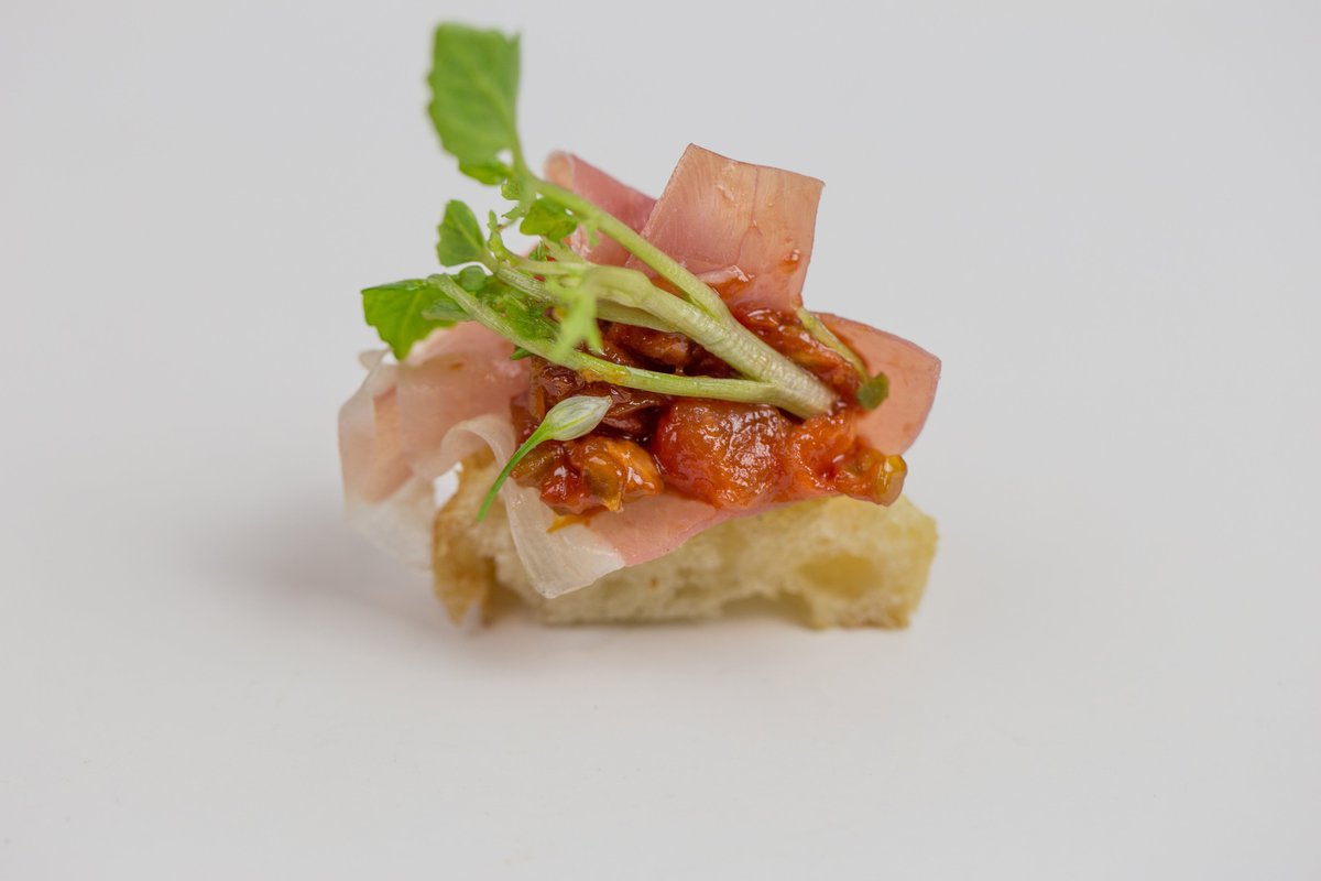 #Food matters whatever your private #event. When you have us as host, enjoy creations like #prosciutto San Daniele, #tomato jam &amp; #cress hor d'oeuvres. Schedule a tour and save your date, by emailing natalie[at]raredc.com. (Photo credit: Nicole Hennessy Photography)