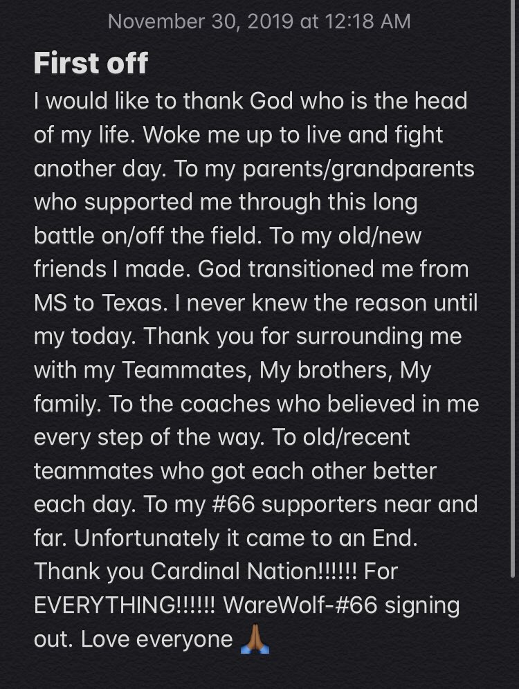 KhariWare's tweet photo. WareWolf-We gone go ahead and clock out mane!😭‼️. Thank you @FootballMelissa bringing me in sophomore year!! CARDINAL NATION!!!! https://t.co/c7dQqBAenz
