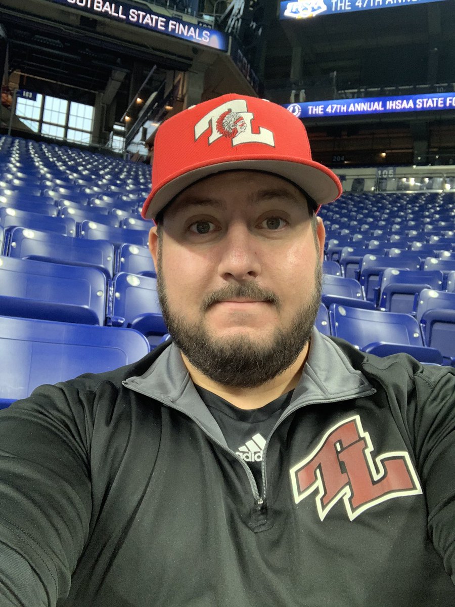 CoachTinich's tweet photo. Another year of @IHSAA1 State Football! Year 15 of this awesome tradition! Hoping one year to be coaching in it instead! #THNK #TLFootball https://t.co/D4ACZm9xDC