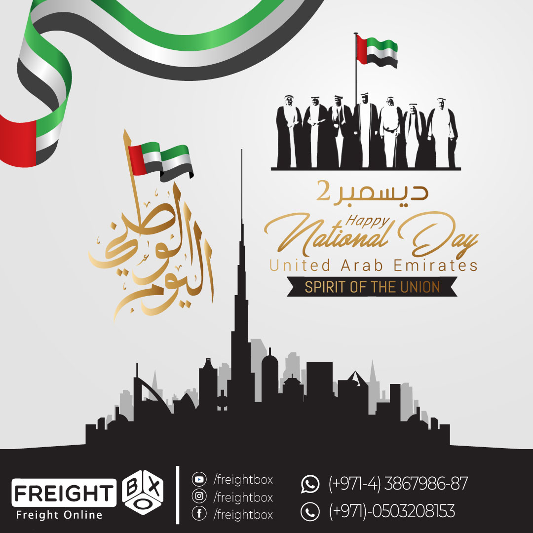freight_box's tweet photo. Liberty and Independence is precious from Everything. Sending the prosperity and peace to the UAE on This National Day.
Wishing you all happy independence and National day From Freight box.
#nationalday #2ndecember #happyshipping #freightbox https://t.co/XZkZArxJnb
