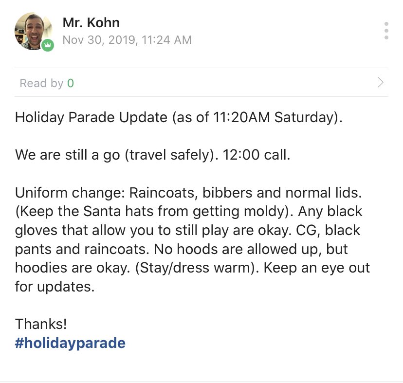WHSNJBand's tweet photo. Holiday Parade Update. #snowparade #wearebarrons https://t.co/bAr7pW09Bc