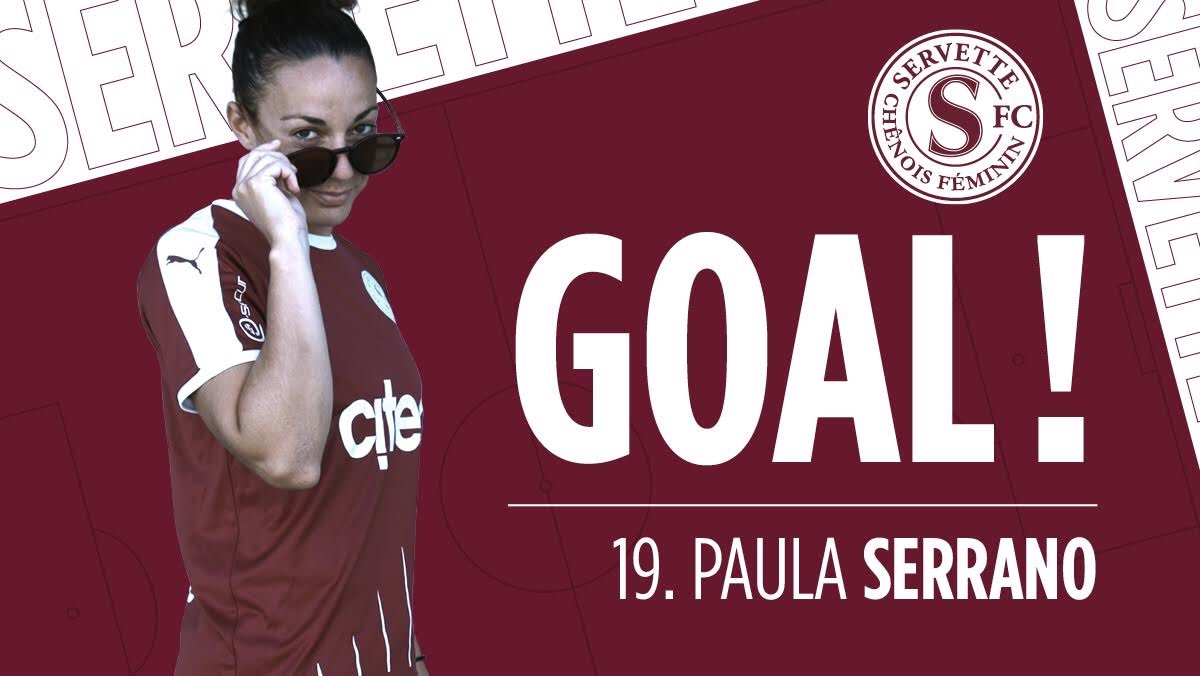 ServetteFCCF's tweet photo. 75’ BUUUUT POUR SERVETTE ! Le deuxième but qui devait tomber est un coup franc de Paula Serrano. #SCBSFCCF 0-2 https://t.co/C1dQo5EXF6