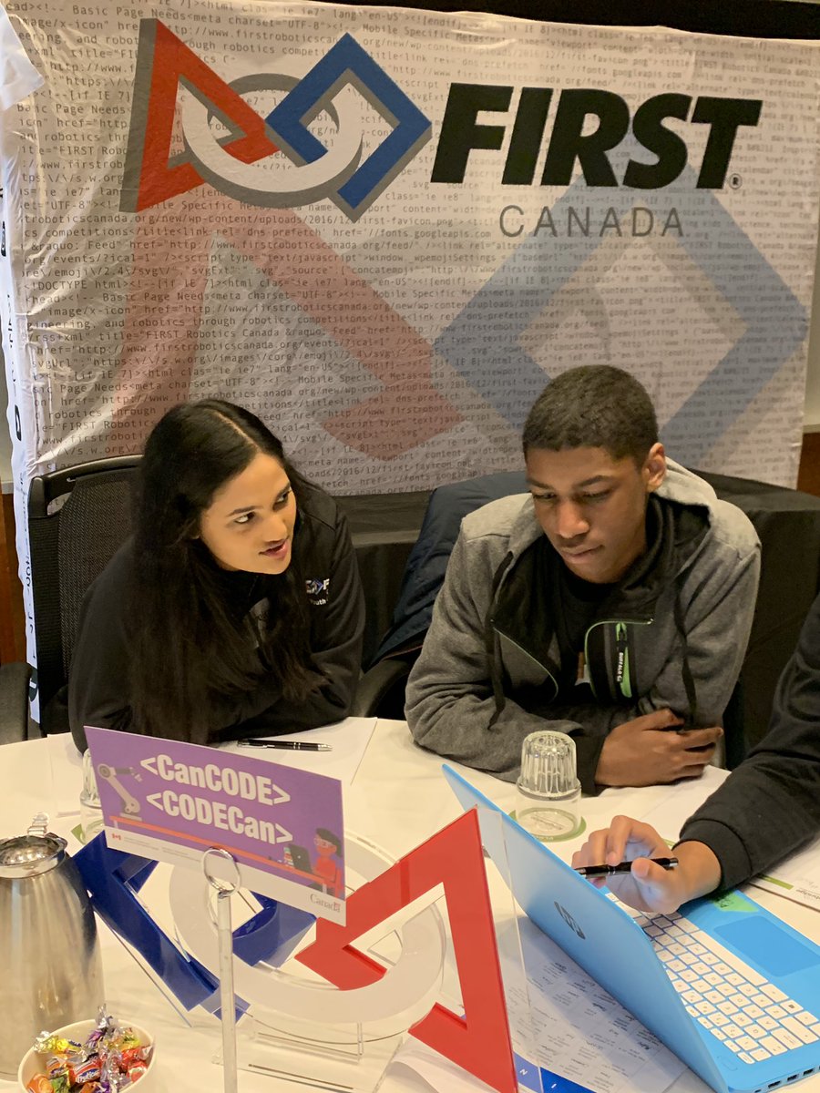 It’s on! The first ever FIRST Canada Youth Summit! So much going on! The youth council and <a href="/katlinwalsh/">katlin walsh</a>  running the coding activity! Thank you #CanCode  for coming out <a href="/NavdeepSBains/">Navdeep Bains</a> <a href="/ISED_CA/">ISED</a> #FIRSTYouthSummit