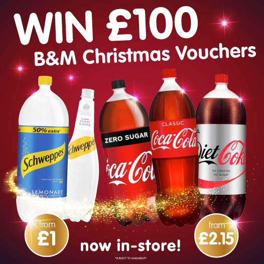 🥤 #COMPETITION TIME 🥤

We're giving away £100 worth of B&amp;M vouchers to ONE lucky winner, courtesy of <a href="/CocaCola/">Coca-Cola</a>!

For your chance to #WIN, simple FOLLOW, RETWEET and COMMENT #BMCoke!

Competition ends 9am 2/12/19