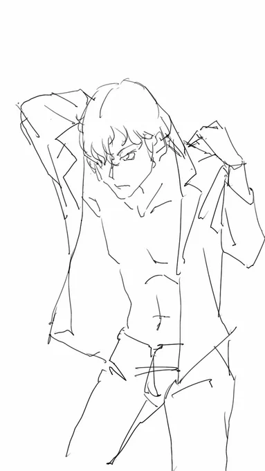 休憩中の落書き
服を着る仕草って難しい。 