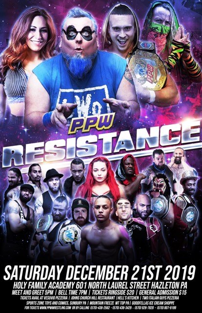 theRaceReels's tweet image. Next up PPW Nation! PPW Resistance featuring @itsvedatime &amp;amp; @BlueMeanieBWO! Get your tickets @ ppwwrestling.com/shop! Plus: @1FACADE @Clutch__Adams  @KCwrestles @Zebraaap @EvanderJamess &amp;amp; more! #PPW #Resistance #ItsVedaTime #NeonNinja #BWO #DaBlueGuy #Skyreaper 12/21/2019
