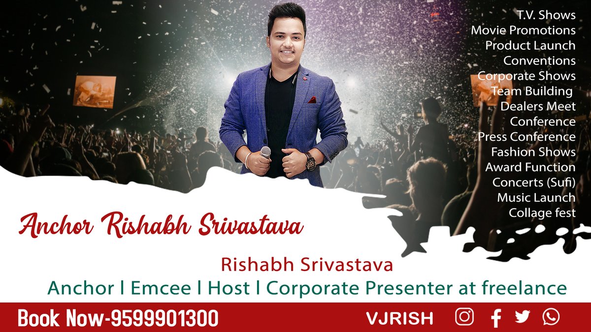 VjRISH's tweet image. Enjoy your #events with Anchor Rishabh Srivastava and make them rememberable for lifetime.
#anchorrishabhsrivastava #anchorrishabh #anchor #vjrish #emcee #Host