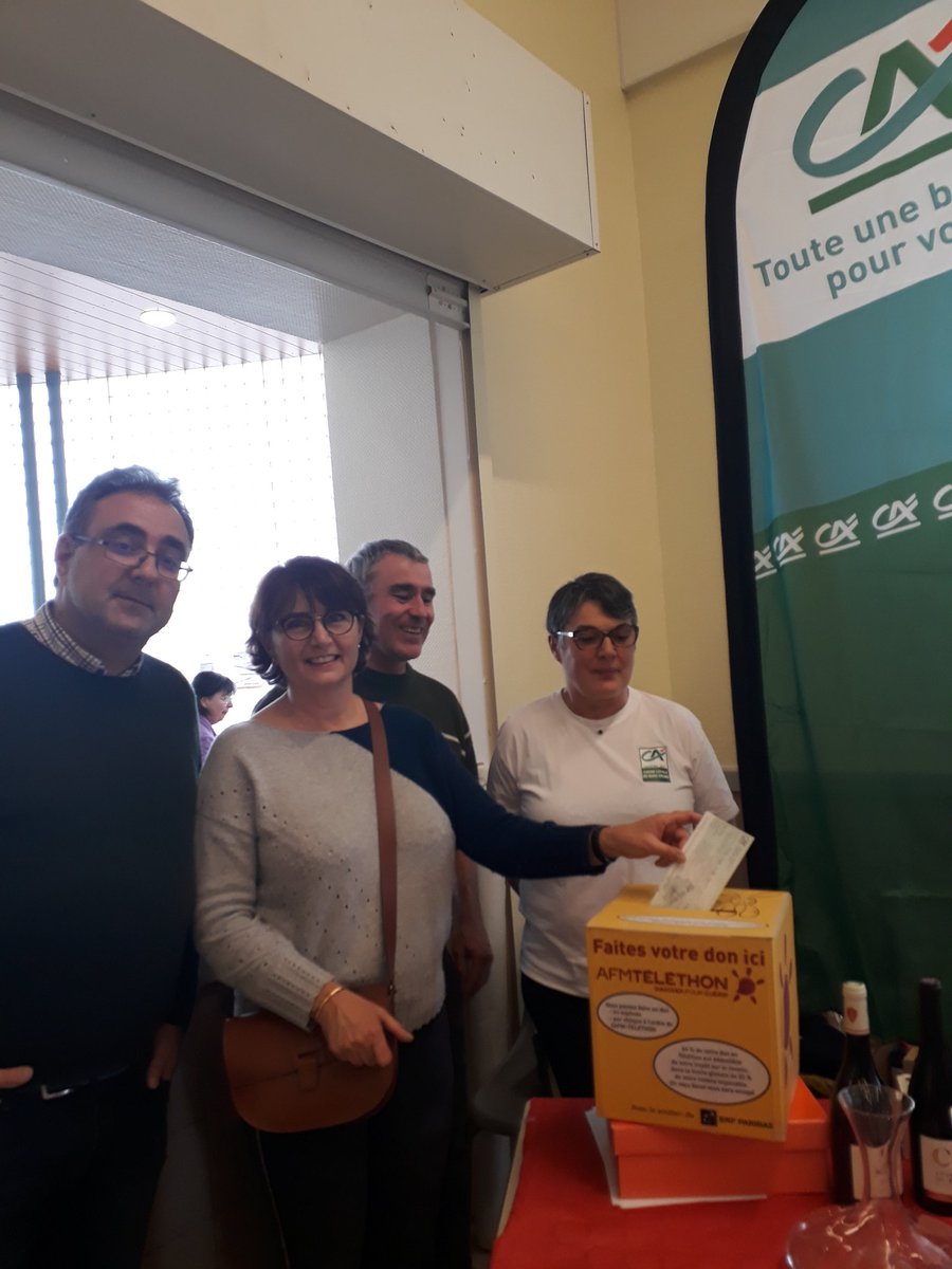 La Caisse Locale Nord Drôme se mobilise pour le  Téléthon d'Epinouze   <a href="/ca_centrest/">Crédit Agricole Centre-est</a> #Telethon2019 #mutualisme #solidaire