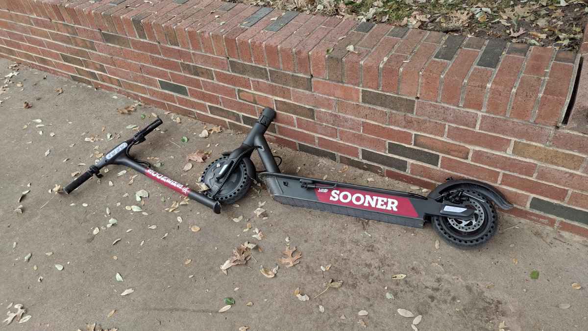 Slidr electric scooter snapped in half