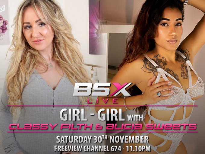 It&rsquo;s only @Alicia_Sweets SECOND EVER girl/girl tonight LIVE on https://t.co/AMbPYwh4SN FV Ch 674 from<a class="tags" target="_blank" title="On Twitter" href="/?out=eyJ0eXAiOiJKV1QiLCJhbGciOiJIUzUxMiJ9.eyJpYXQiOjE3MjQ3MzM0NzAsImlzcyI6InR3cG9ybnN0YXJzLmNvbSIsIm5iZiI6MTcyNDczMzQ3MCwiZXhwIjoxNzU2MjY5NDcwLCJyZWRpcmVjdF91cmwiOiJodHRwczovL3R3aXR0ZXIuY29tL0FsaWNpYV9Td2VldHMifQ.9PUs4QDJCyArZLZluosi5SMRy3llLl1CjsEc1uGiS2xVFXuHE6ORAOkcKy1-sI2O_-qylS9xa09k1dI2Ra6CGQ">@Alicia_Sweets</a><a href="/tag/bsx"class="tags"><span>#bsx</span></a>