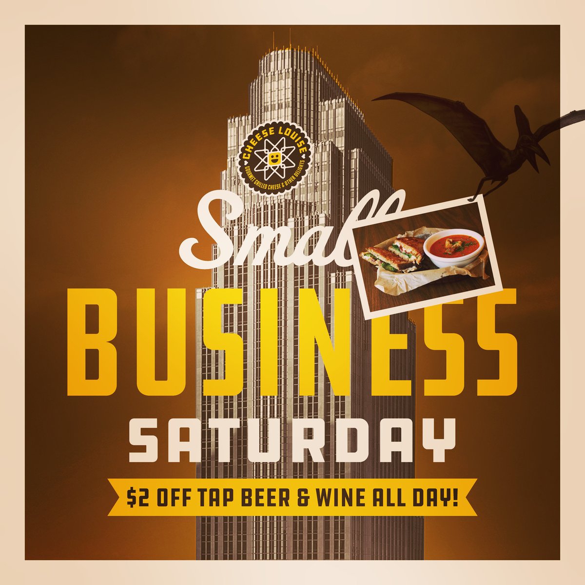 CheeseLouiseMN's tweet photo. It’s Small Business Saturday! To celebrate we’re offering $2 off all tap beers as well as wine! #smallbusiness #smallbusinesssaturday #smallbusinesssaturday2019 #lindenhills #mplsrestaurants #cheeselouisempls #comfortfood #hotsandwichescoldbeer https://t.co/afJwR2Dy4O