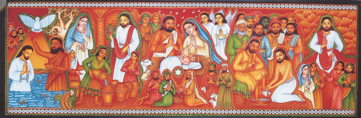 A mural depicting the adult life of Jesus Christ from Kerala.