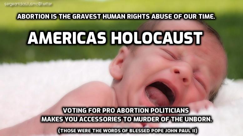 SergeantDias's tweet photo. @TeamPelosi 
Please denounce abortion, demand the DNC remove abortion as part of their National Convention's platform &amp; work to reverse Roe v Wade. Since Roe v Wade became law in 1973 over 61 million unborn children have been hacked to death in the disguise of Liberal Pro Choice. https://t.co/aj4n1pEm3e