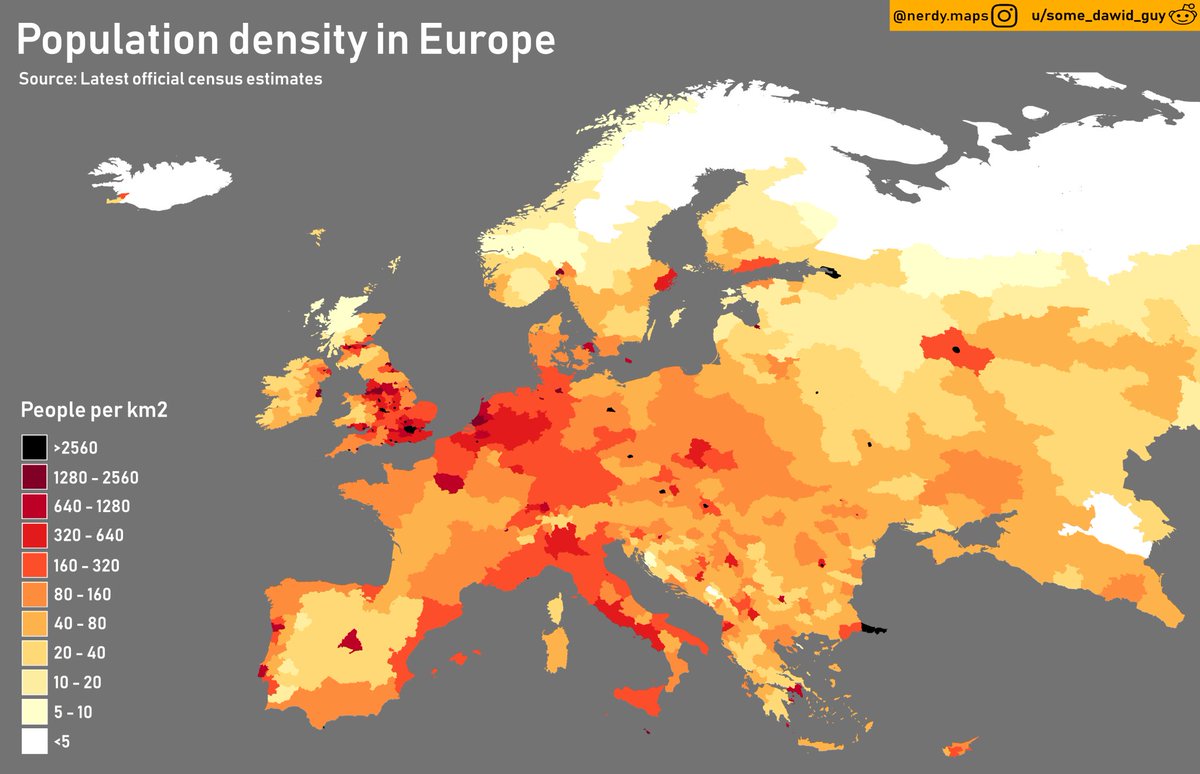 Onlmaps On Twitter Population Density In Europe Https T Co
