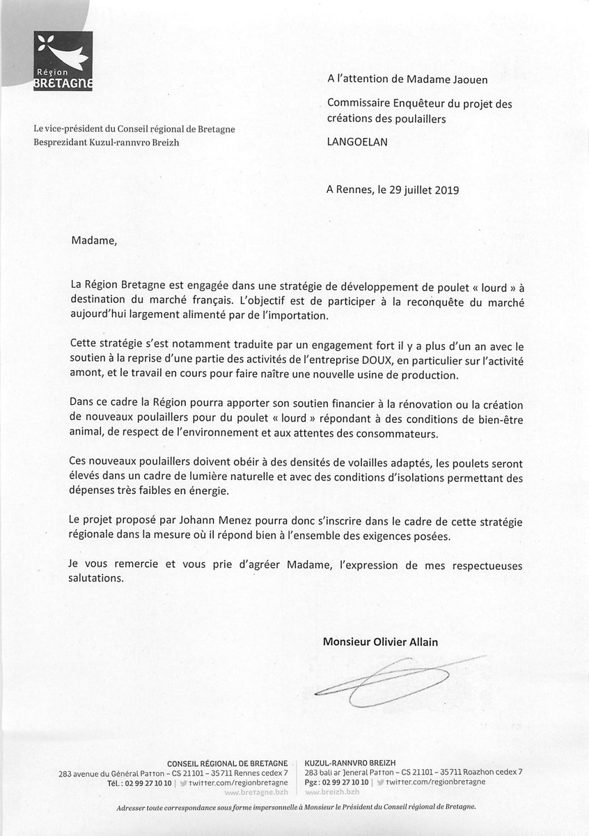 Conseiller Régional de Bretagne Olivier Allain, V.P. chargé des affaires Agricoles, le preux chevalier de l'Avenir de la filière Bio. 
bio-bretagne-ibb.fr/actualite/fili… 
Un beau caméléon le gugus ! Voir image jointe et les manifestations d'opposants :
eau-et-rivieres.org/stop-poulaille…