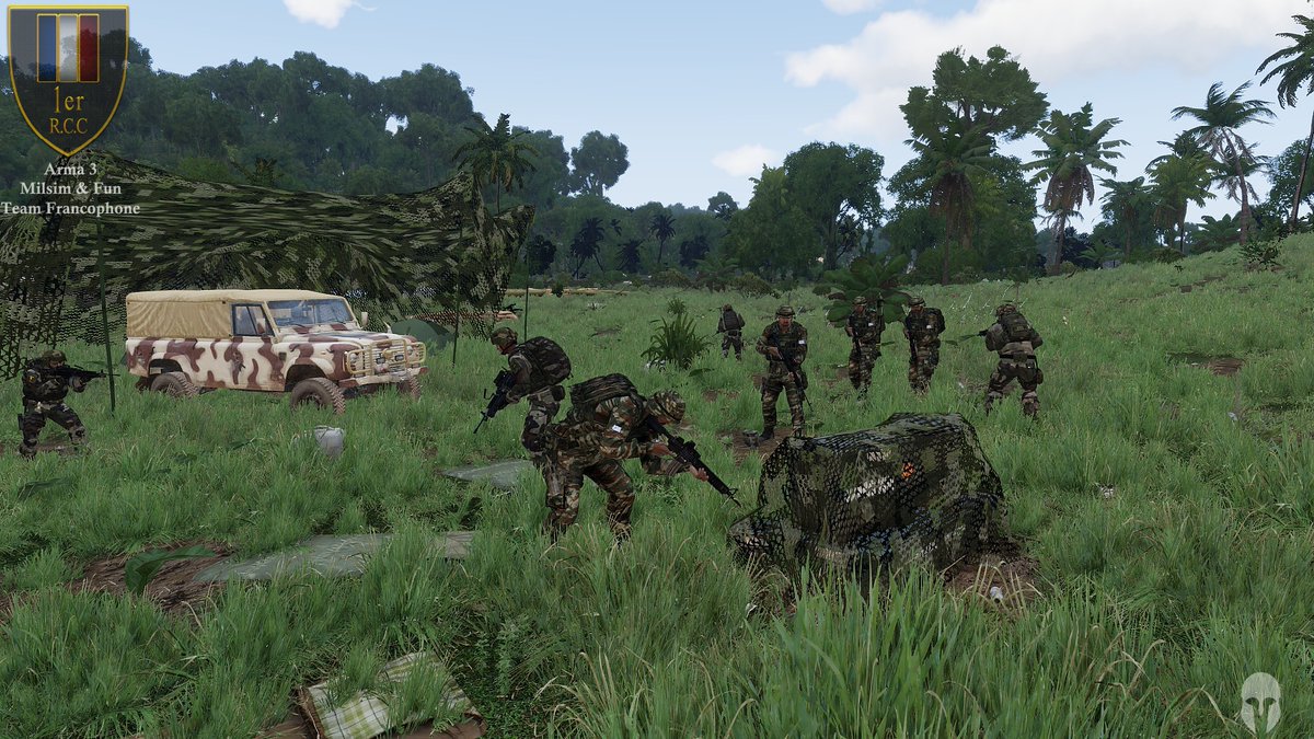 1erRCC's tweet photo. Quelques photos de notre #opération "#Jaguar" en Coop Multiclan avec nos amis H.M.C ! 😎
Les #forcesFrançaises coopère pour déloger l'#EIAO dans la région ! 🇫🇷🇬🇷

@Arma3official
Mods utilisés : @rhsmods &amp; @armamodfrance &amp; @ACE3Mod 
Soon..😉

  #Arma #Fun #Milsim #1erRCC #Hellenic https://t.co/8U01InmvtO