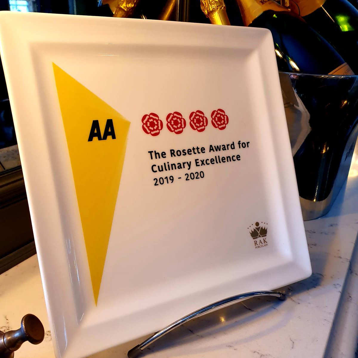 No6Padstow's tweet photo. We're very excited to have this yearโs @AAHospitality plate on display at No6! Huge thank you to all of the team who never stop pushing to be the best we can be! #ainsworthfamily #theonlywayiscornwall #4rosettes #oneteamonedream #chef #chefs #lovecornwall #padstow #aahospitality https://t.co/fT2fdnsHrd