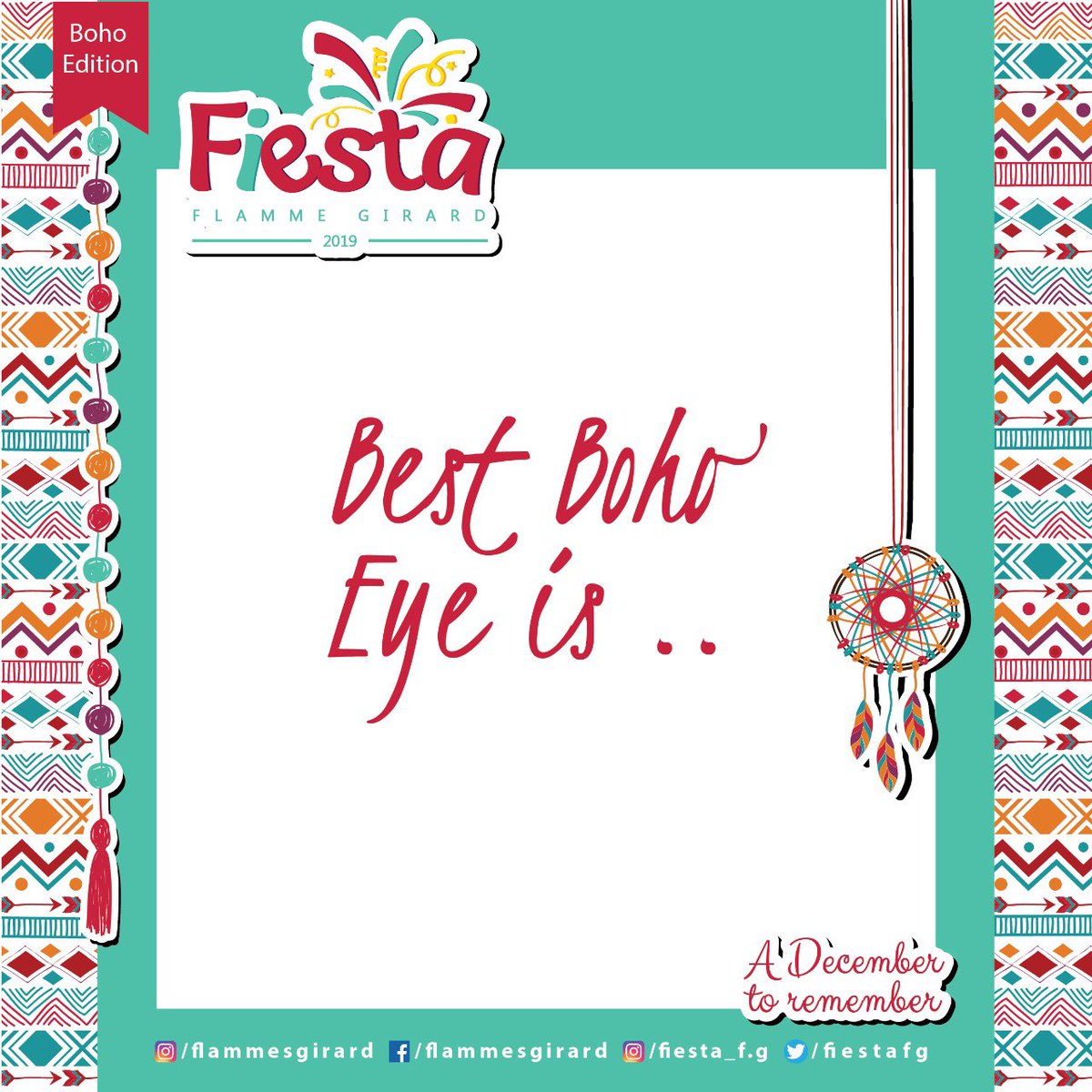 FiestaFG's tweet photo. We have a Winnerrr
BEST BOHO eye goes to Passant Gaballah! 
You Won a FREE Fiesta Ticket 🎫 https://t.co/jB27g3VqEE