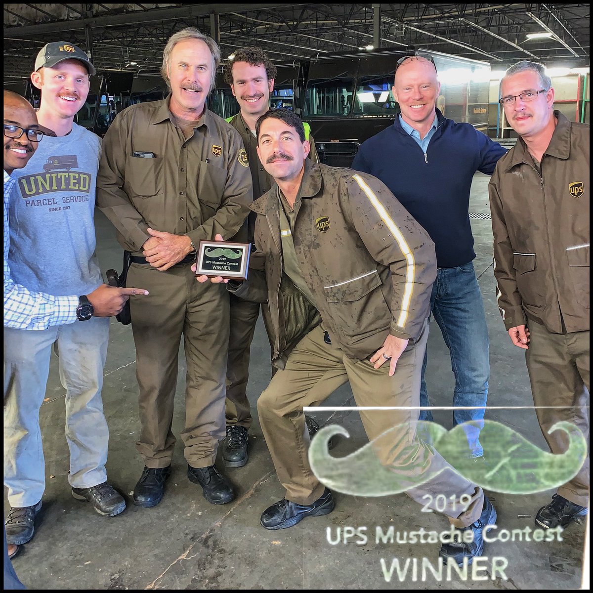 FallsRiverUPS's tweet photo. The mustachioed contestants of @FallsUps #NoShaveNovember battle. Just a little fun before the Peak party starts up https://t.co/Hdf1Dmvdtf