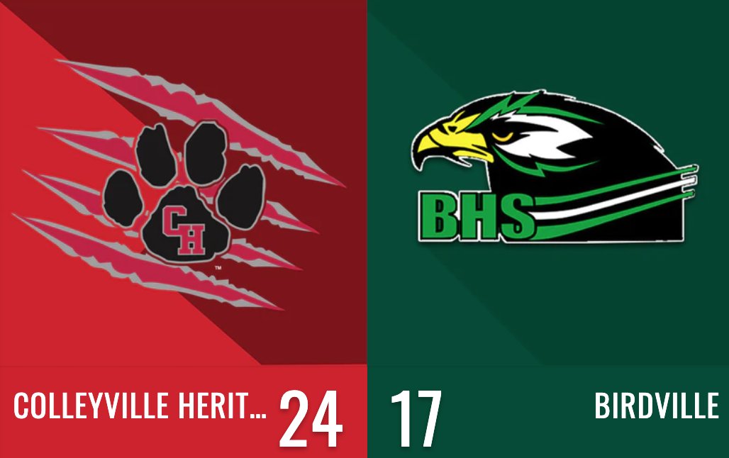 FINAL: Colleyville Heritage 24, Birdville 17

Box score: dallasnews.com/high-school-sp…

#txhsfb <a href="/Birdville_High/">Birdville High</a> <a href="/BIRDVILLE_FB/">HAWK FOOTBALL</a> <a href="/chhspanthers/">CHHS Panthers</a> <a href="/CHHS_FOOTBALL/">CHHS Football</a> <a href="/Txprepsfootball/">Txprepsfootball</a> <a href="/txredzonereport/">Texas Redzone Report</a> <a href="/DMNGregRiddle/">Greg Riddle</a> <a href="/dctf/">Dave Campbell's — TexasFootball.com</a>