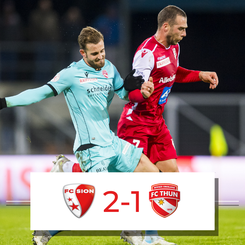 FCSion's tweet photo. ⌚️Score final
FC Sion 2⃣-1⃣ @fcthun_official
#SionFCT #HopSion https://t.co/xO2BsXGAeT