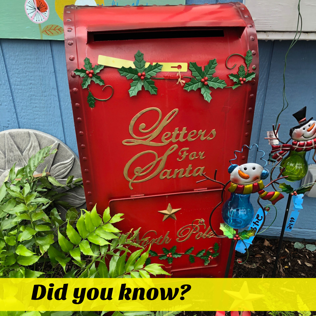 More than 500,000 letters are sent to Santa every year. Make sure to get your letter in the mail early!

#letterstosanta #christmas #heswatching #makingalist #wintertips #southportnc #independentgardencenter #justincase #christmasdecor #allinbloomsouthport