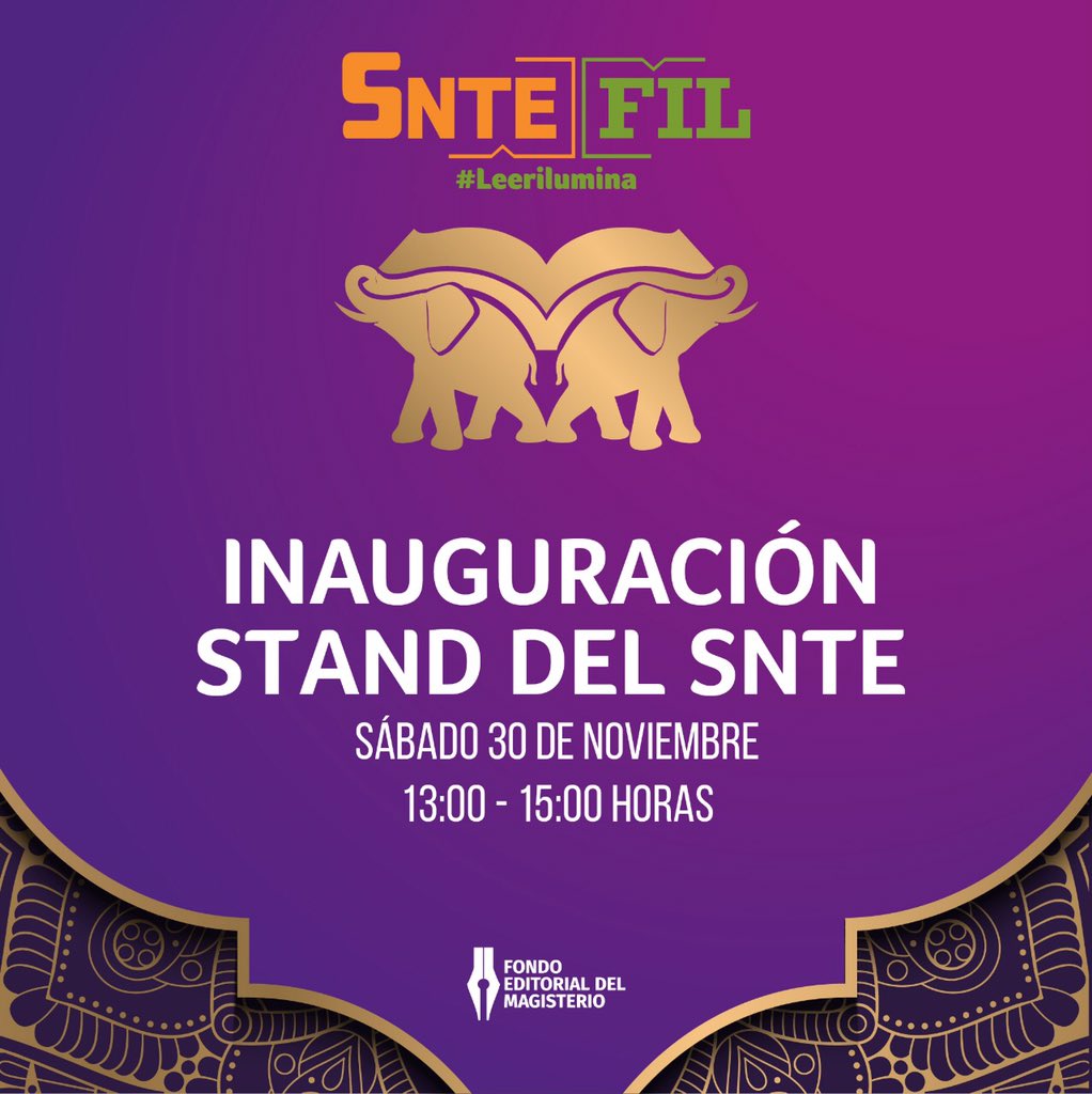 #SnteFIL 📝📚

AGENDA 🔴 Mtro. Alfonso Cepeda Salas inaugurará stand #SNTE en #FILGuadalajara 🤓 📔 desde donde se hace trascender obras de maestros mexicanos #PreSNTE ☝