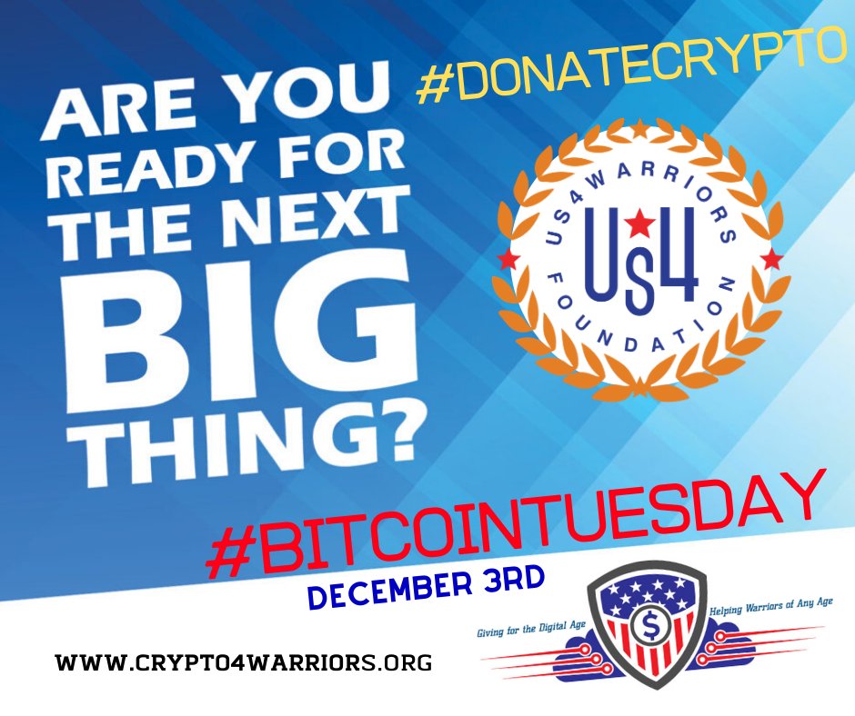 Us4Warriors's tweet photo. Hey @Joker4Liberty, we need your help for #BitcoinTuesday to share fundraise for @Us4Warriors supporting 1000s of military & veterans. Will you pledge to #DonateCrypto to Us4Warriors Foundation on #GivingTuesday? #OurCEOSaysYouRock #SupportOurVeterans #Thanks4YourService https://t.co/mgL8DAfQKG