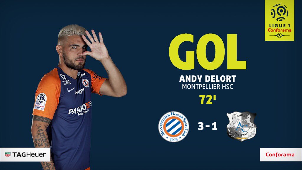 Ligue1_ESP's tweet image. ⚽️ ¡GOL DE ANDY DELORT! El delantero duplica la ventaja del @MontpellierHSC 🔥 

#MHSCASC