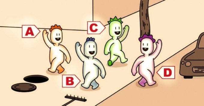 ¿Cuál de estos 4 amigos se accidentará primero? 
Tu respuesta reflejará cómo es tu inconsciente 

ow.ly/X7PX30pVVWq 

#FelizSábado