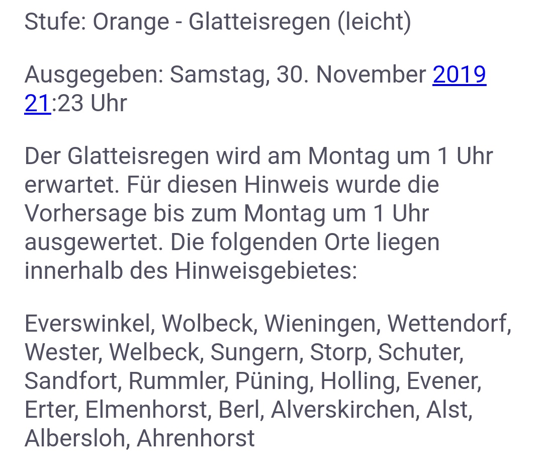 Warnung vor Glatteisregen im Raum #Münster bis in die Morgenstunden #msverkehr <a href="/Polizei_nrw_ms/">Polizei NRW MS</a>