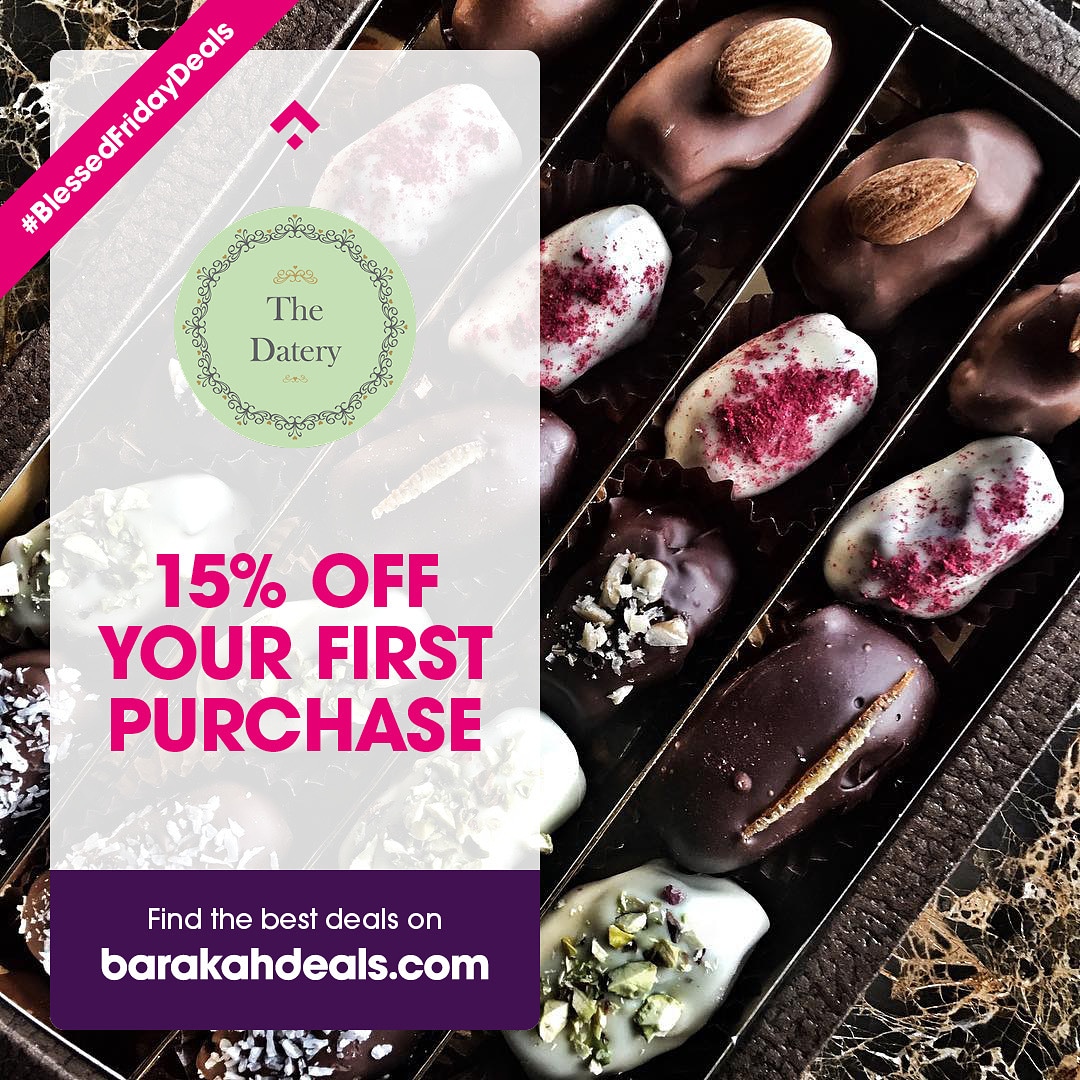 BarakahDeals's tweet photo. Get 15% OFF at The Datery on their selection of chocolate dates. Treat yourself or grab a gift for a loved one before the deal ends! 🎁
#Deals #Discounts #VoucherCodes #BlessedFriday #BlessedFridayDeals #Chocolate #Dates #ChocolateDates #Luxury #Halal #Harrods https://t.co/gb2ZnLQFU1