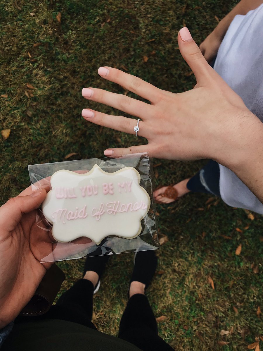 sannharvey's tweet photo. I GET TO BE @DavisCaitlin97’s MAID OF HONOR!

My first question was “do I get to give a speech?” - so that’s where my priorities are. https://t.co/k6UZXBKBDT