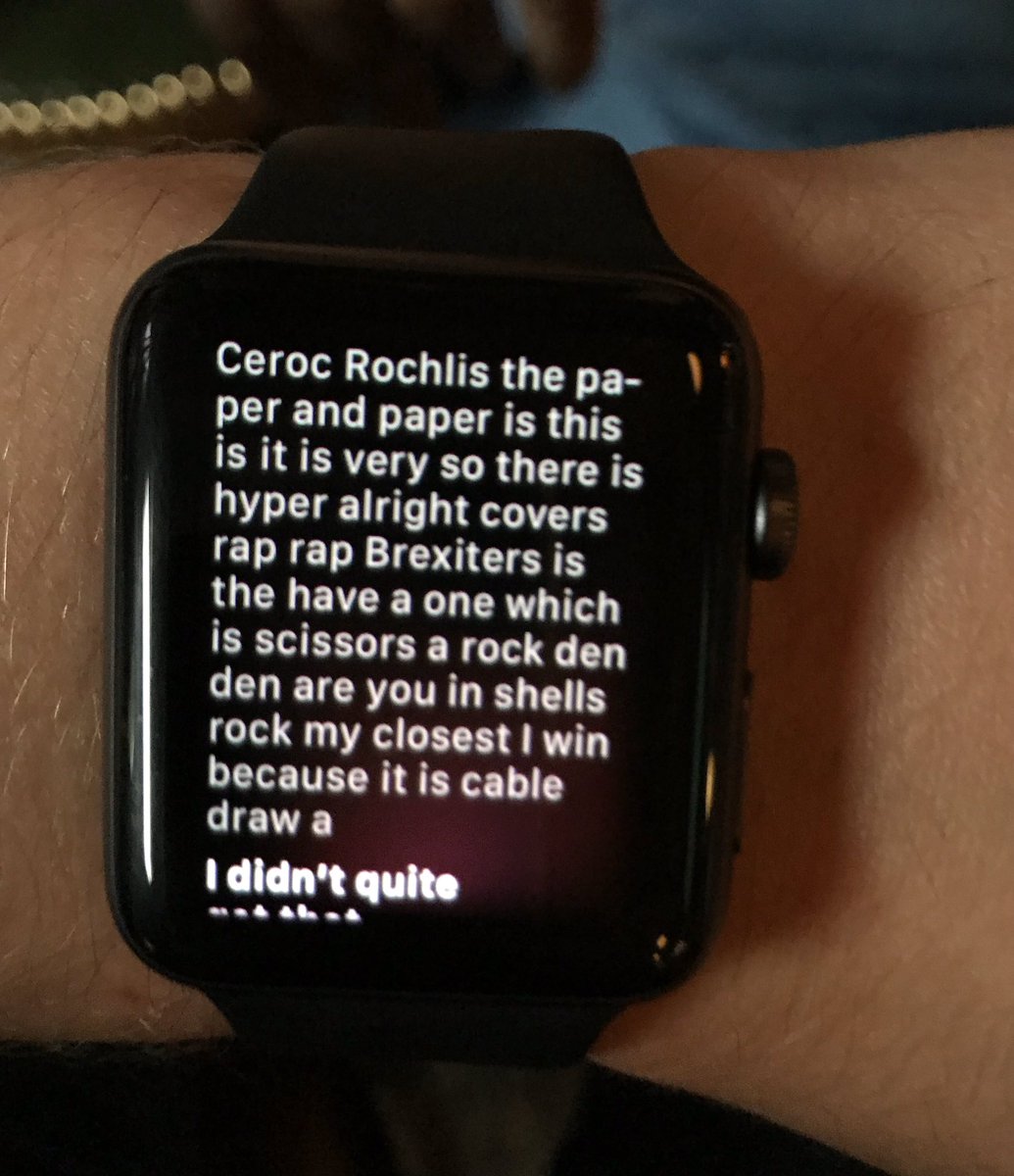 WillStep09's tweet image. This is Siri telling the world how I describe the concept of Rock, Paper, Scissors after a few gargles - fair I thought...
