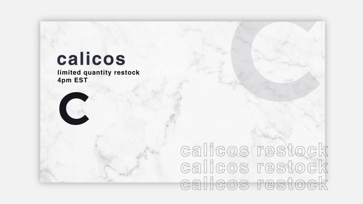 calicosIO's tweet image. CALICOS 

[
       {RESTOCK}
]

&amp;lt; DEC 1 4PM EST &amp;gt;

// EVERY 100 RETWEETS  == 1 EXTRA MEMBERSHIP //