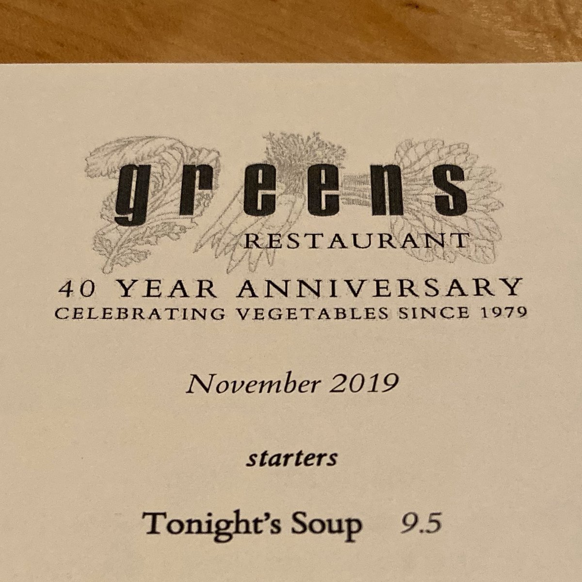 Don’t usually post about food but I make an exception for <a href="/Greens_SF/">Greens Restaurant</a>