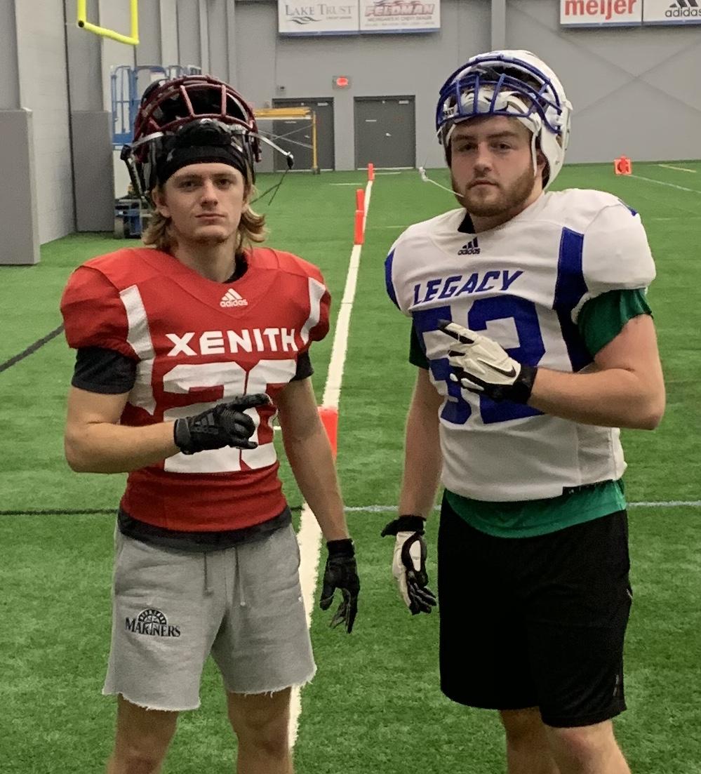 Day 2 complete for these 2 Rams Logan @theloganvan and Peyton @PeytonBruce33 at the 2019 Xenith Seniors All Star Game powered by Legacy Football. Game time is Sunday at noon on Fox Sports Detroit. Good luck men! #notfinishedyet