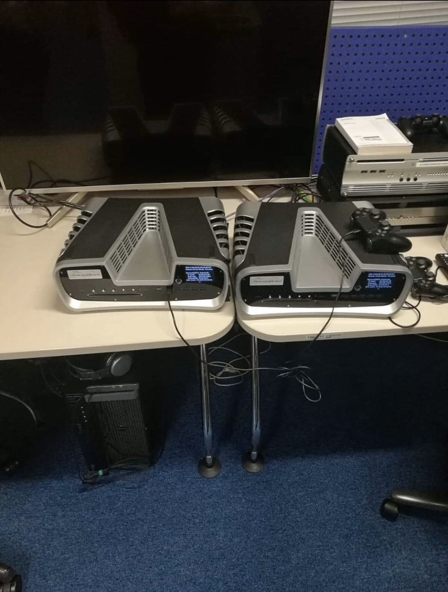 Avideogamepod's tweet photo. Which is better looking a PS5 Dev kit or the New Balance 624 cross-trainer #PS5DevKit https://t.co/WB4LMVlraQ